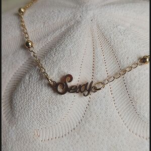 Gold Stainless Steel Delicate Anklet Ankle Bracelet "Sexy"